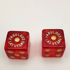 Vintage Fabulous Las Vegas Red Dice 1.75"